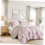 Lightweight Seersucker Botanical Comforter Set Size, Full/queen Pink. Fixed Price $61.58.