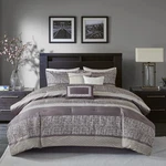Madison Park Luxury Comforter Set-traditional Jacquard All Season Down, King. Fixed Price $177.99.