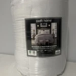 Swift Home 3PC Reverible Faux Fur & Sherpa Comforter Set, Full/queen (grey). Fixed Price $39.99.
