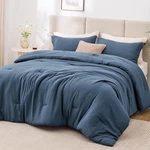 Navy Blue Queen Comforter Set, 3-PIECE Prewashed Bed With 1 (90 X. Fixed Price $65.99.