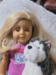 American Girl Doll Truly Blonde Hair Blue Eyes Reversible Comforter Husky. Fixed Price $89.99.