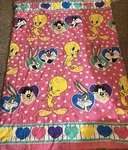 Vtg Reversible Looney Tunes Comforter 1994 Warner Bros Tweety Taz Bugs Sylveste. Fixed Price $40.00.