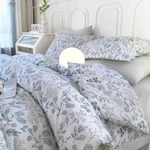 Eavd Blue Floral Comforter Set FULL(79"X90"), 01-A#CHIC Fresh. Fixed Price $82.26.