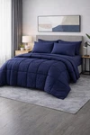 Luxury King 7PC Navy- Indigo Bedding Set 1000TC Cotton Hotel Sheets + Comforter. Fixed Price $179.94.