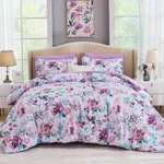 Luxudecor Floral Comforter Set Size 7 Pieces Bed Bag, King, Purple. Fixed Price $58.70.