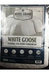 Hotel Grand White Goose Feather Down Comforter, Twin-sealed Inside Bag!. Fixed Price $79.95.