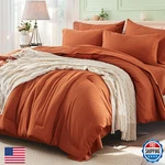 Anluoer Burnt Orange Queen Comforter Set 7 Pieces Bag All Season Beddin. Fixed Price $83.66.