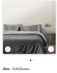 Casaluna- Heavyweight Linen Blend Comforter & Sham Set, Gray, Full/queen. Fixed Price $80.00.