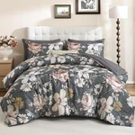 King Comforter 7 Pieces Gray Floral Microfiber Bedding Luxudecor Sets Sheet. Fixed Price $89.99.