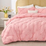 Bedelite Pink Comforter Set Full - 3 Peices Boho Pintuck Bedding Se.... Fixed Price $41.83.