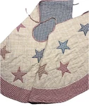Vintage American Stars And Plaid Quilted Christmas Tree Skirt Victorian Heart Co. Fixed Price $21.00.