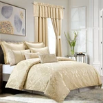9PC Sara Jacquard Bedding Set Has Duvet Cover With Comforter And Bedskirt. Fixed Price $189.99.