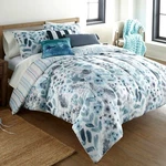 New Cozy Chic Cottage Floral Watercolor Blue 3- Pc Comforter Set By Donna Sharp. Fixed Price $84.95.