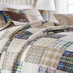 New! Cozy Modern Tan Beige Blue Red Green Denim Cabin Lodge Plaid Quilt Set. Fixed Price $146.32.