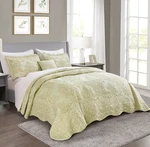 Oversized Queen/king 4PIECE Quilt Set Elegant Damask Embroidery Soft Lightweight. Fixed Price $110.87.