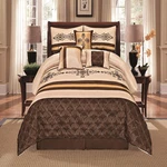 Wpm World Products Mart Jenin 7 Pieces Complete Bedding Ensemble Beige Brown. Fixed Price $130.08.