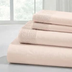 3 Piece Microfiber Set Soft Cooling Bed With Crochet Lace Deep. Fixed Price $33.99.