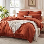 Andency King Size Comforter Set With Sheets Burnt Orange - 7 Pieces Bed Bag. Fixed Price $73.99.
