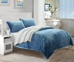 Chic Home Evie 2 Piece Blanket Set Soft Sherpa Lined Plush Faux Mink Twin Blue. Fixed Price $28.00.