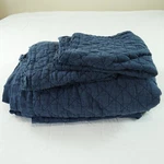 Pottery Barn Diamond Quilted Bedspread Navy Blue Full Queen 89X93 + Euro Shams. Fixed Price $140.00.