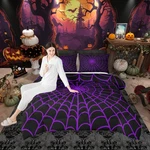 Spider Web Comforter Set Full Size,happy Halloween Geometric Abstract Bedding. Fixed Price $103.01.