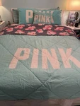 Victorias Secret Pink Bedspread. Fixed Price $300.00.
