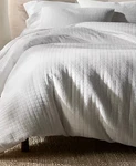 Oake Organic Cotton White Check Matelass 3-PC. Full/queen Comforter Set New. Fixed Price $75.99.