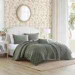 Laura Ashley - Queen Quilt Set, Solid Velvet Reversible Bedding. Fixed Price $69.99.