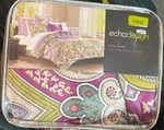 Echo Design Duvet Cover Twin Vineyard Paisley Euc. Fixed Price $39.99.