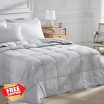 Pacific Coast Queen Comforter Goose Down Fiber Light Grey 90X90". Fixed Price $109.99.