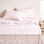 Floral Bed Sheets, 4-PIECE Set, Shabby Chic Botanical Coquette Cottag.... Fixed Price $40.65.