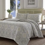 Tommy Bahama Queen Turtle Cove Medallion Grey 100% Cotton Quilt Set Bedding. Fixed Price $158.87.