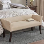 Madison Park Antonio 49 1/2" Wide Cream Fabric Accent Bench. Fixed Price $264.91.