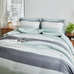 Flysheep Ombre Striped Bed In Bag 7 Pieces Queen Size, Grey Green And White.... Fixed Price $64.59.