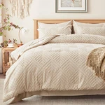 Beige Tufted King Size Comforter Set - 7 Piece All Season Bedding. Fixed Price $83.99.