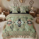 Khaki Southwestern Aztec Comforter Set With Sheets 7 Piece Queen Green Black. Fixed Price $101.82.