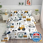 Smell Sunshine Cartoon Comforter Set Kids Construction Printed Bedding. Fixed Price $56.88.