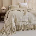 Oversized King Comforter 128X120 3PCS Wheat Ruffle Farmhouse Shabby Boho Led. Fixed Price $179.99.