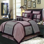 Multi Piece Bed Bag Includes Purple Morgan Comforter Set With Sheets. Fixed Price $152.99.