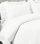 Lush Decor Reyna Cotton Duvet Cover Set White Ruffle Comforter Shabby King. Fixed Price $95.80.