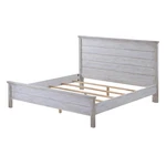 Sea Winds Trading Geneva Solidwood King Panel Bed Distressed Grey White. Fixed Price $1325.00.