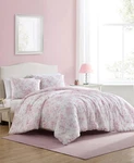 Laura Ashley Delphine Cotton Reversible 3 Piece Comforter Set Full/queen Pink. Fixed Price $113.99.