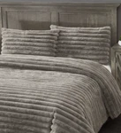 Frye 2" Solid Channel Luxury Faux Fur Comforter 3 Piece Queen Set Gray. Fixed Price $119.95.