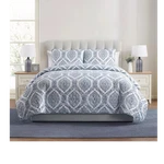 Vcny Home Sea Damask Quilt Set King Blue White Reversible 3 Piece. Fixed Price $14.99.