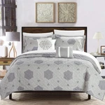 Chic Home Zoe 5 Piece Grey Quilt Set. Fixed Price $49.99.