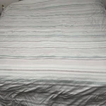Sunham Home Fashions Striped Comforter King 104X90 Gray Aqua White. Fixed Price $29.71.