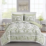 Floral Queen Comforter Set, 7 Piece Bed In Bag Size Sage Green Flowers. Fixed Price $70.99.