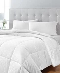 Charter Club White Continuous COMFORT350 Thread Count Down Comforter, Full/queen. Fixed Price $132.00.