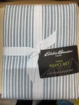 Eddie Bauer Twin Duvet Set Striped Design White & Blue Bedding Bedroom Decor. Fixed Price $22.00.