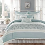 Dawn Aqua Cotton Queen 9-PIECE Comforter Set. Fixed Price $174.46.